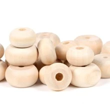 10入組/包20mm24mm天然木平底圓珠鬆動隔片珠子適用於DIY手環珠寶製作手工製作配件 - 扁珠 - 查看 8