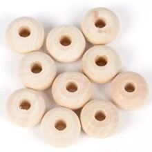10入組/包20mm24mm天然木平底圓珠鬆動隔片珠子適用於DIY手環珠寶製作手工製作配件 - 扁珠 - 查看 3