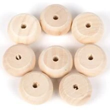 10入組/包20mm24mm天然木平底圓珠鬆動隔片珠子適用於DIY手環珠寶製作手工製作配件 - 扁珠 - 查看 5