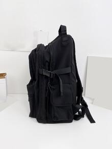 可爱校园背包书包适合青少年女孩男孩初中书包，儿童校园背包，大号笔记本电脑背包 15.6 英寸学生大学旅行轻便书包 - 黑色 - 查看 5