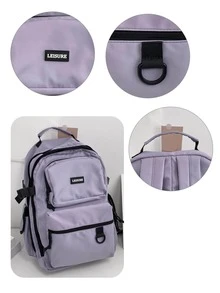 可爱校园背包书包适合青少年女孩男孩初中书包，儿童校园背包，大号笔记本电脑背包 15.6 英寸学生大学旅行轻便书包