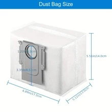 S7 MaxV Ultra Dust Bag For Roborock S7 MaxV Ultra/S7 Pro Ultra/Q5/Q5+/Q5+ Plus/Q7/Q7+/Q7 Max/Q7 Max+ Robot Vacuum Cleaner Accessories Large Capacity Vacuum Replacement Disposable Bag (12 Dust Bag) - Light Grey - View 2