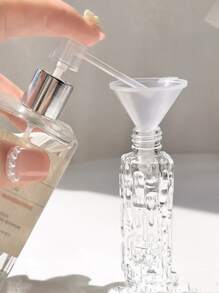 Botella de vidrio con bola de rodillo y tapa de bambú, botella de recarga de aceites esenciales y perfume, decoración para el hogar y el baño, decoración de otoño, botella de perfume para volver a la escuela - transparente - Ver 5