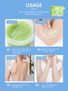 Exfoliante corporal de baño hidratante de uva de hielo 130 g, exfoliante suave de limpieza profunda, exfoliante de ducha de baño corporal para mujeres y hombres para obtener una piel corporal suave y brillante - Verde - Ver 4