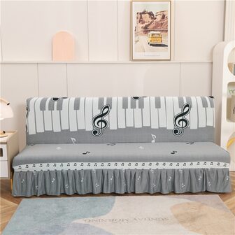 1入組裙邊沙發床罩無扶手，聚酯纖維製成，適合全年使用，簡約現代