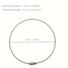 10入組不銹鋼金屬絲鑰匙圈數據線鑰匙圈環形金屬絲數據線編織鋼鑰匙鏈,重行李牌圓環標籤支架帶2mm扭結桶15cm() - 銀色 - 查看 10