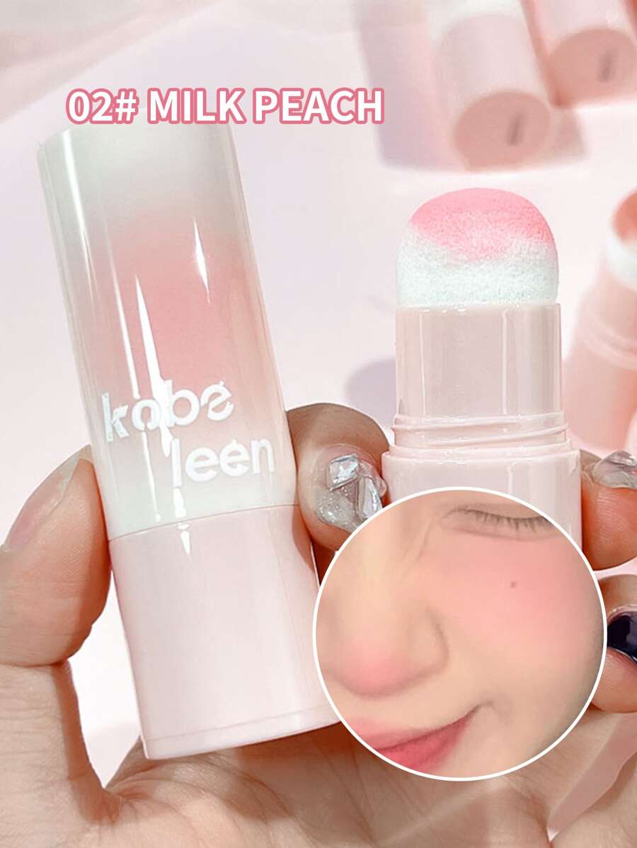 kobeleen Matte And Soft Pink Peach Color Cheek Blush Stick Provides A Natural Contour And A Lasting Flush Glossy Finish
