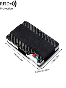 Men's Minimalist Card Wallet - Black - View 10