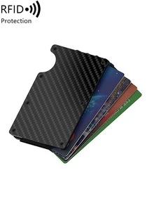 Men's Minimalist Card Wallet - Black - View 7