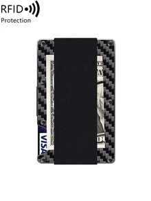 Men's Minimalist Card Wallet - Black - View 6