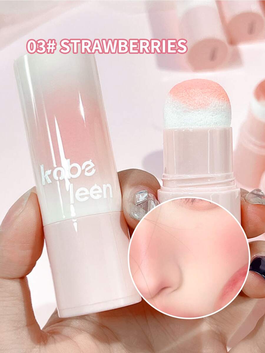 kobeleen 啞光嫩粉色柔霧腮紅棒，持久自然，為您臉頰帶來清新活潑橙色色調 - 橘色 - 查看 1