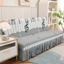 1入組裙邊沙發床罩無扶手，聚酯纖維製成，適合全年使用，簡約現代 - 彩色 - 查看 5