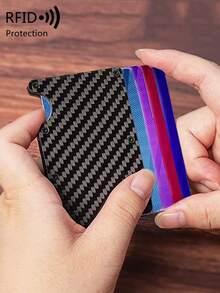 Men's Minimalist Card Wallet - Black - View 4