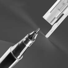 3入組簡約黑色0.5mm水性筆、簽名筆、原子筆、商務風格黑色墨水,創意大容量筆,適用於寫字、繪畫、紀錄、學校辦公室等 - 黑色 - 查看 2