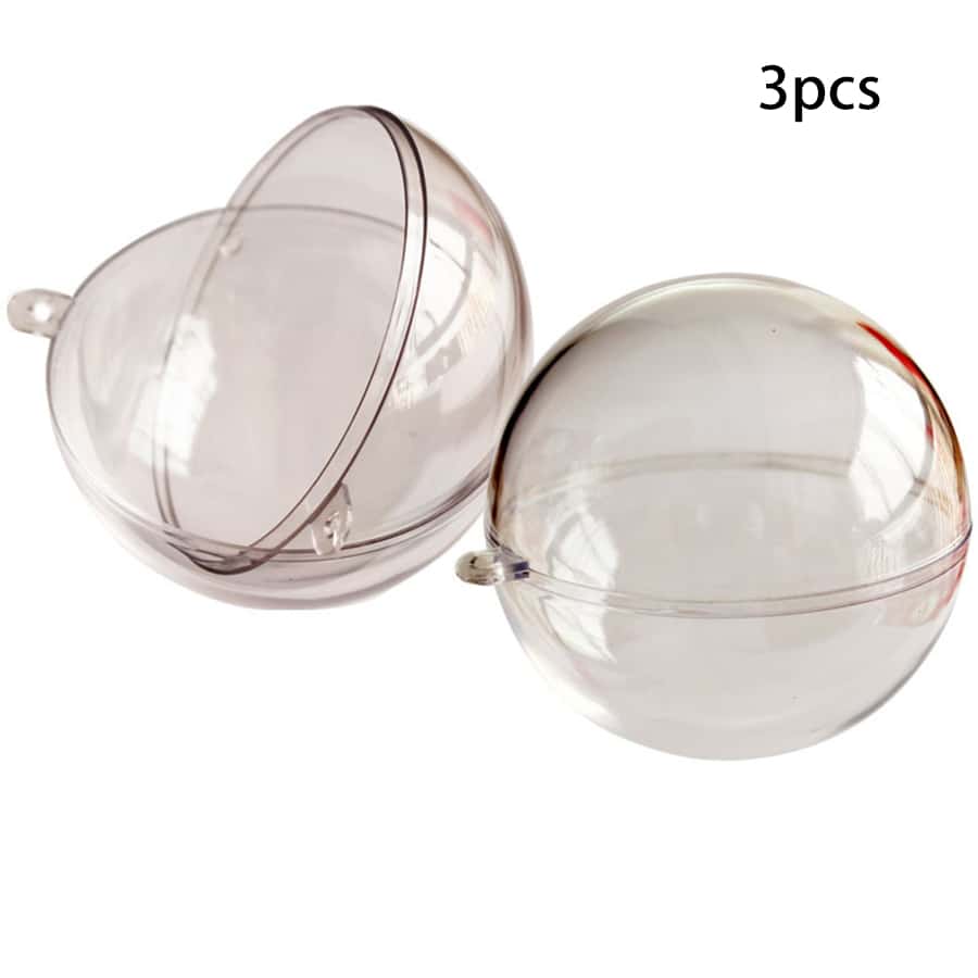 3入組高度透明鏤空裝飾球,透明泡泡球適用於裝飾節日派對 - 無色 - 查看 1