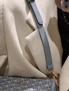 Adjustable & Detachable Pu Bag Strap For Handbags - Blue - View 4