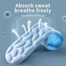 5D 按摩记忆泡沫鞋垫 适用于鞋子 鞋底 透气缓冲 运动跑步鞋垫 适用于鞋子 - 藍色 - 查看 7