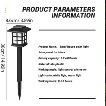 2入組太陽能草坪燈,防水燈籠式景觀燈,適用於戶外花園、露台和庭院 - 黃色 - 查看 4