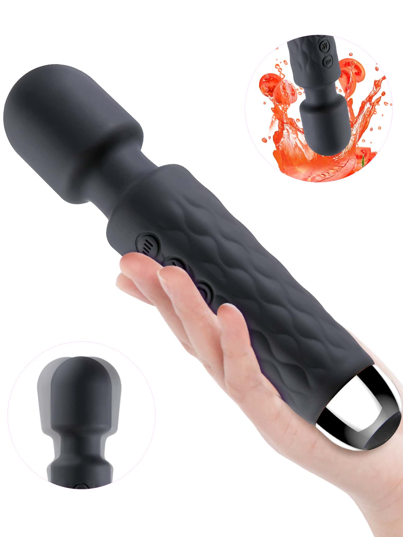 Vibrador de varita AV de silicona de 20 velocidades masajeador de clítoris potente estimulador de vibración de pezón punto G juguete sexual recargable para mujeres