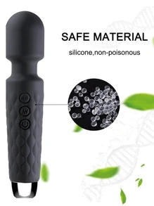 Vibrador de varita AV de silicona de 20 velocidades masajeador de clítoris potente estimulador de vibración de pezón punto G juguete sexual recargable para mujeres