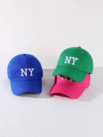 3pcs Women's Embroidered Baseball Caps Outdoor Adjustable Pack