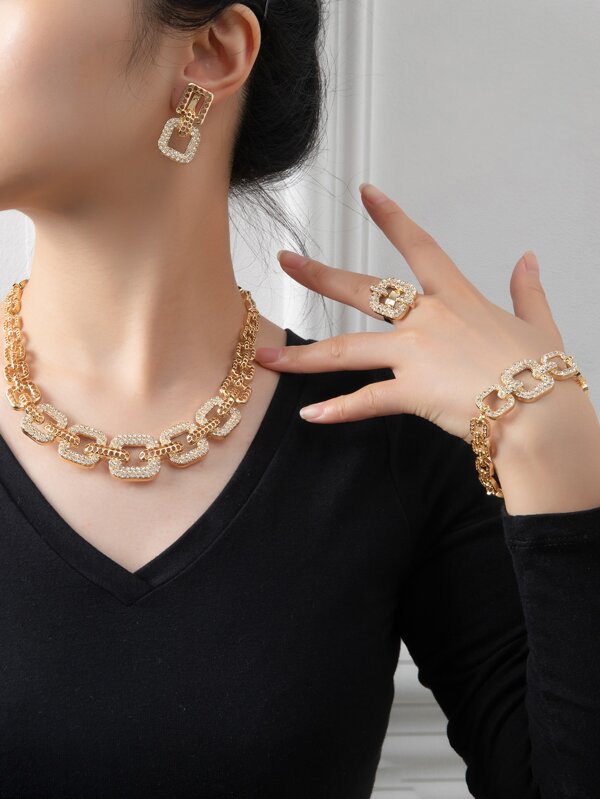 طقم مجوهرات أنيق للنساء 5قطعات/طقم