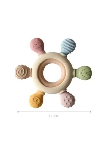 嬰兒矽膠易於清潔安全牙膠 - 杏色 - 查看 5