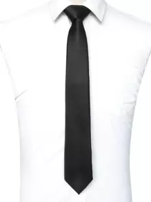 1 件男士时尚 7 厘米商务正装黑色休闲领带