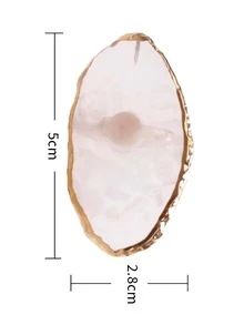 樹脂瑪瑙風格彩繪調色盤,金邊塗料指甲油調色盤展示工具,適合女性和女孩 - 白色 - 查看 4