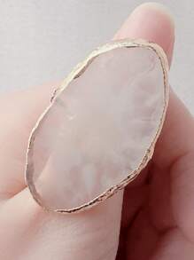 樹脂瑪瑙風格彩繪調色盤,金邊塗料指甲油調色盤展示工具,適合女性和女孩 - 白色 - 查看 1