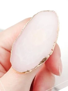 樹脂瑪瑙風格彩繪調色盤,金邊塗料指甲油調色盤展示工具,適合女性和女孩 - 白色 - 查看 2