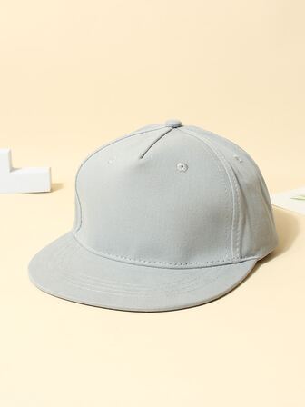 1pc Girls' Solid Grey Baseball Cap With Breathable Holes, Sun Ion And Hip Hop Style, Daily Wear