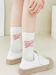 8 pares de calcetines divertidos y personalizados con letras hasta el tobillo para mujeres - Multicolor - Ver 5