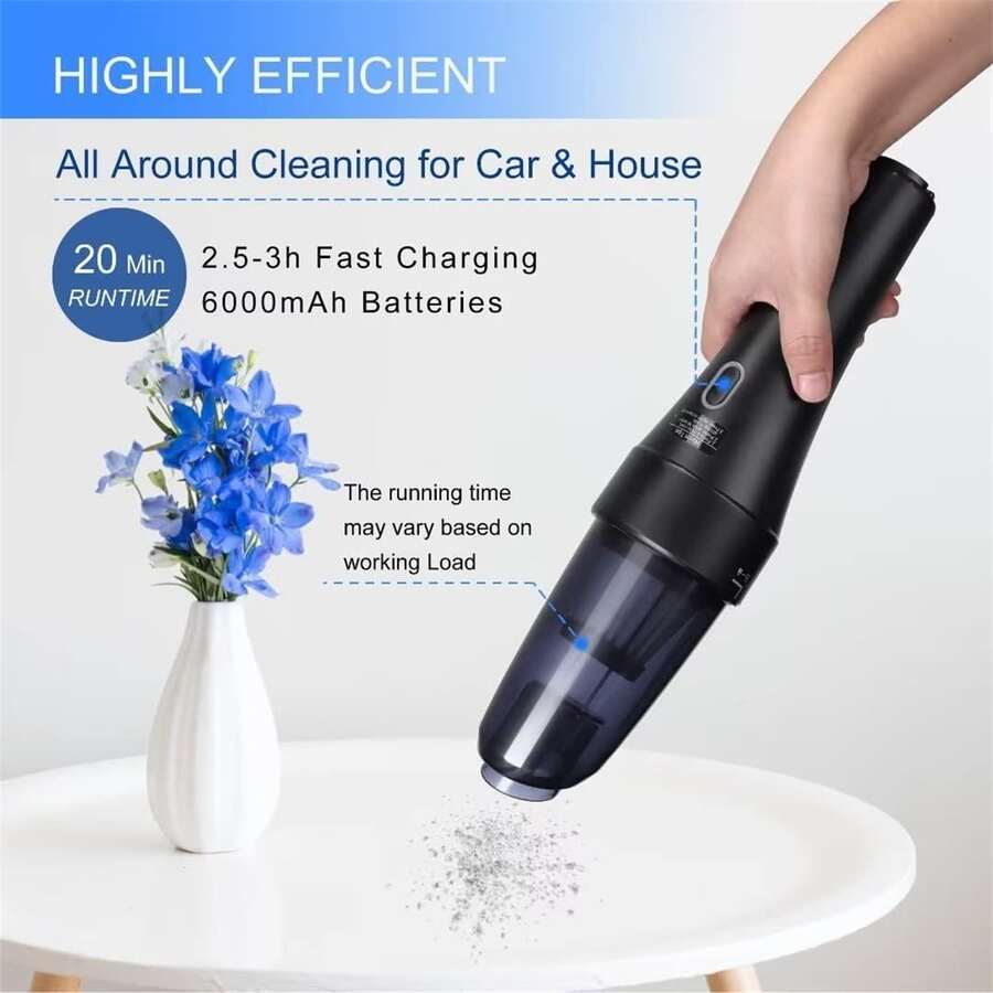 Car Vacuum Cleaner, 8500Pa Powerful Portable Rechargeable Handheld