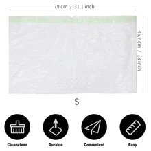 1入組貓砂包帶洞過濾網紗,耐用抽繩,貓砂墊包括,寵物清潔用品 - 白色 - 查看 6