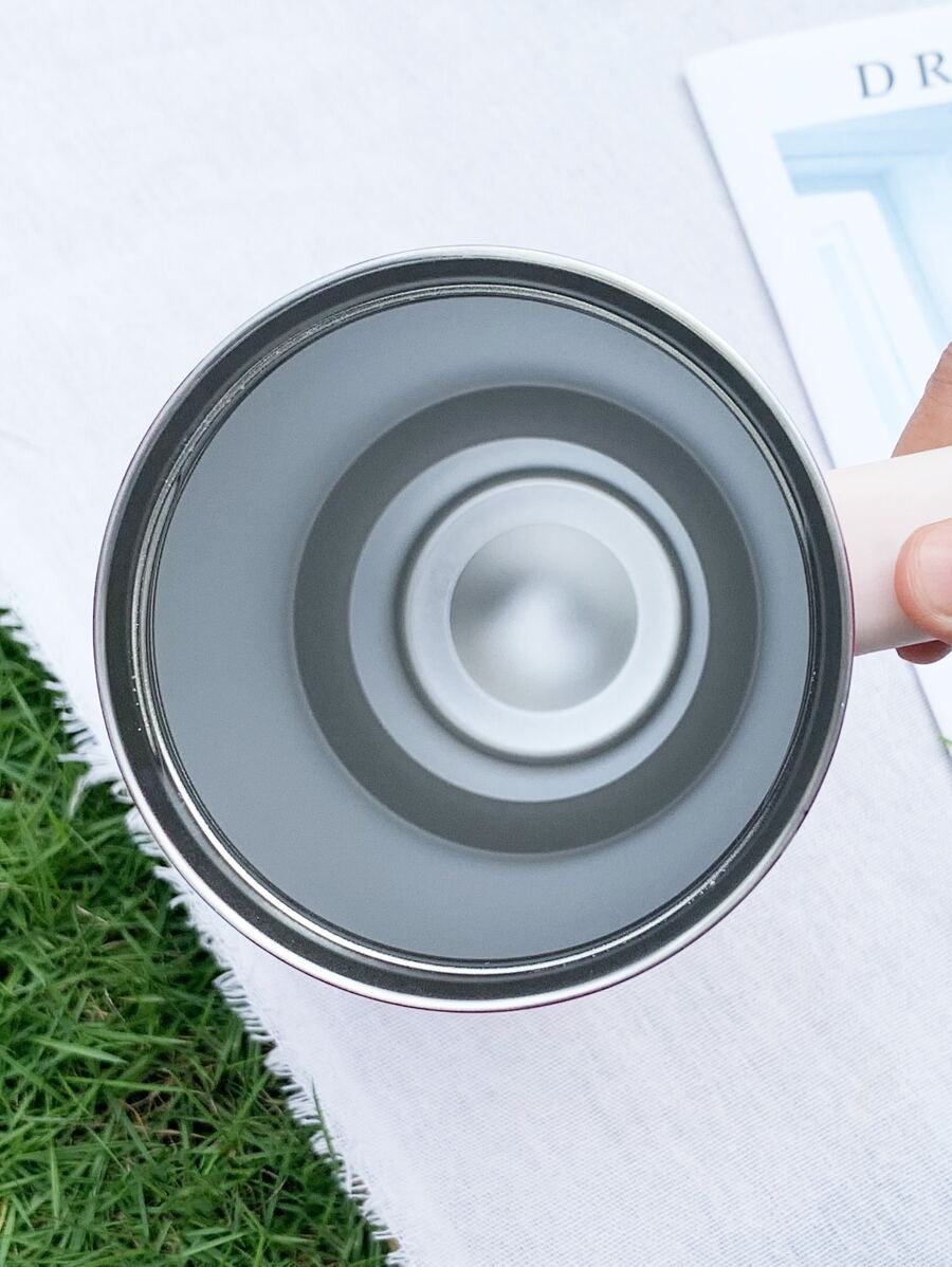 1pc 40oz/1200ml Stainless Steel Cold Drink Tumbler With Handle And