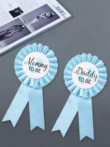 性別揭示鈕扣別針,新款媽媽和爸爸禮品,新生兒派對慶典,粉色和藍色胸章
