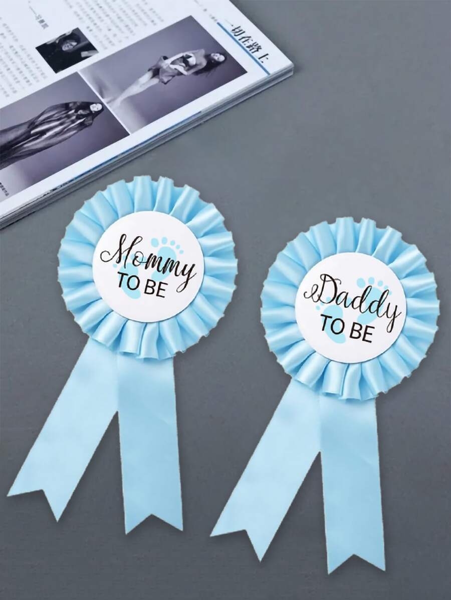性別揭示鈕扣別針,新款媽媽和爸爸禮品,新生兒派對慶典,粉色和藍色胸章