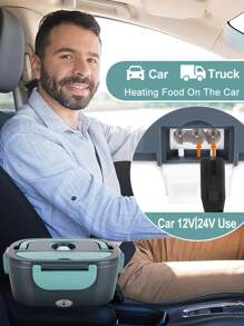 Electric Lunch Box Food Warmer - Portable Food Heater For Car & Home - Leak Proof, Lunch Heating Microwave For Truckers With Removable Stainless Steel Container 1.5 L, 110V/12V[Upgraded] - White - View 7