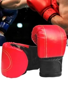 2pcs PU Boxing Gloves - Red - View 3