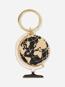 1pc Cute Cartoon Planet Globe Metal Keychain For Men & Women, Fashion Backpack Pendant