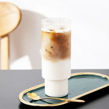 1 件 200ml/300ml/400ml 透明竖纹玻璃咖啡杯牛奶杯果汁杯冰淇淋杯适用于派对、家庭、咖啡厅、餐厅 - 無色 - 查看 11