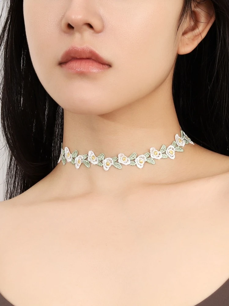 قلادة الموضة دانتيل شكل قلب زخرفة 5 قطع - متعدد الألوان - مشاهدة 2