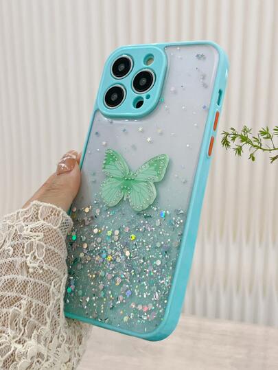 Funda de teléfono con decoración de mariposa, versión internacional, no la versión nacional