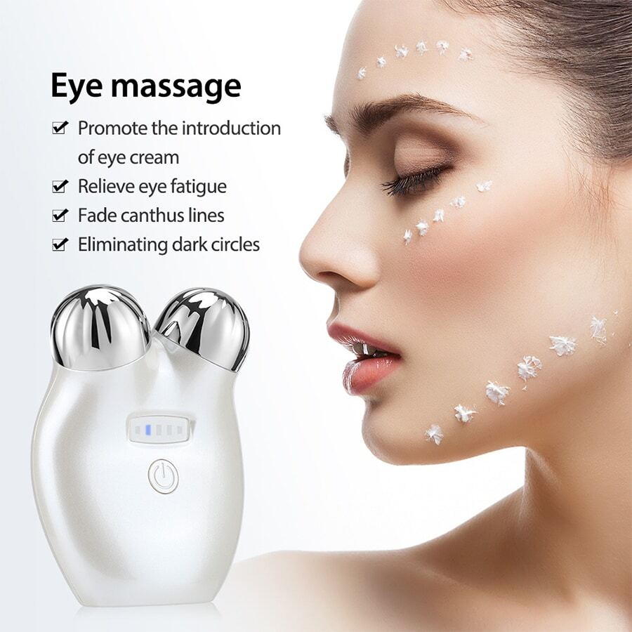 Microcurrent Facial And Eye Massage Import Beauty Device - White - View 1