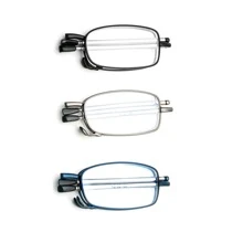 REAVEE 2 Pairs Folding Reading Glasses With Compact Bag Men Women Mini Blue Light Blocking Portable Reader With Spring Hinge