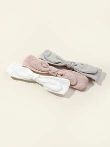 3入組/包 高品質嬰幼兒彈性兔耳形髮帶 - 彩色 - 查看 2