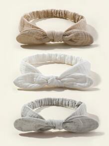 3入組/包 高品質嬰幼兒彈性兔耳形髮帶 - 彩色 - 查看 1