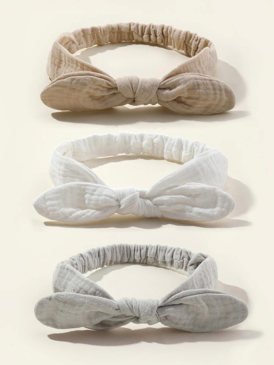 3入組/包 高品質嬰幼兒彈性兔耳形髮帶 - 彩色 - 查看 1