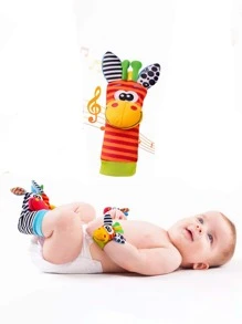 1pc Wrist Rattle Drum Gift, Cartoon Cute Calming Rattle Shaker Noisemaker